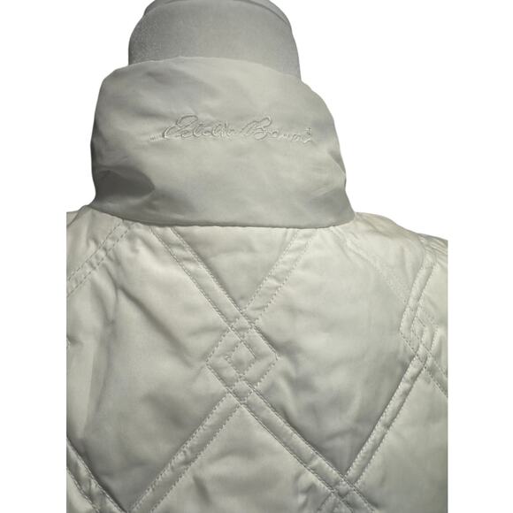 Eddie Bauer Women’s XL White Quilted Goose Down Vest - Picture 4 of 8